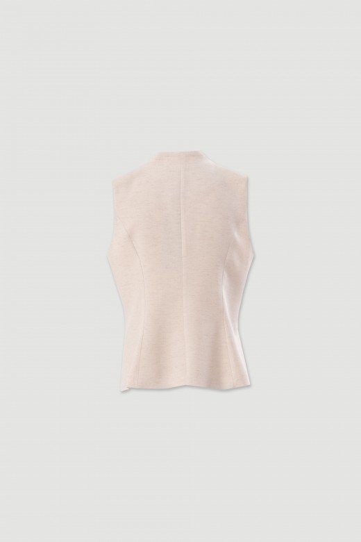 Linen-blend waistcoat with oriental fastening Linen-blend waistcoat with oriental fastening