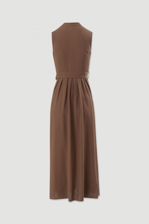 Maxi dress with fabric belt Maxi dress with fabric belt