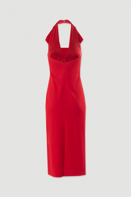 Halter midi dress with wide collar Halter midi dress with wide collar