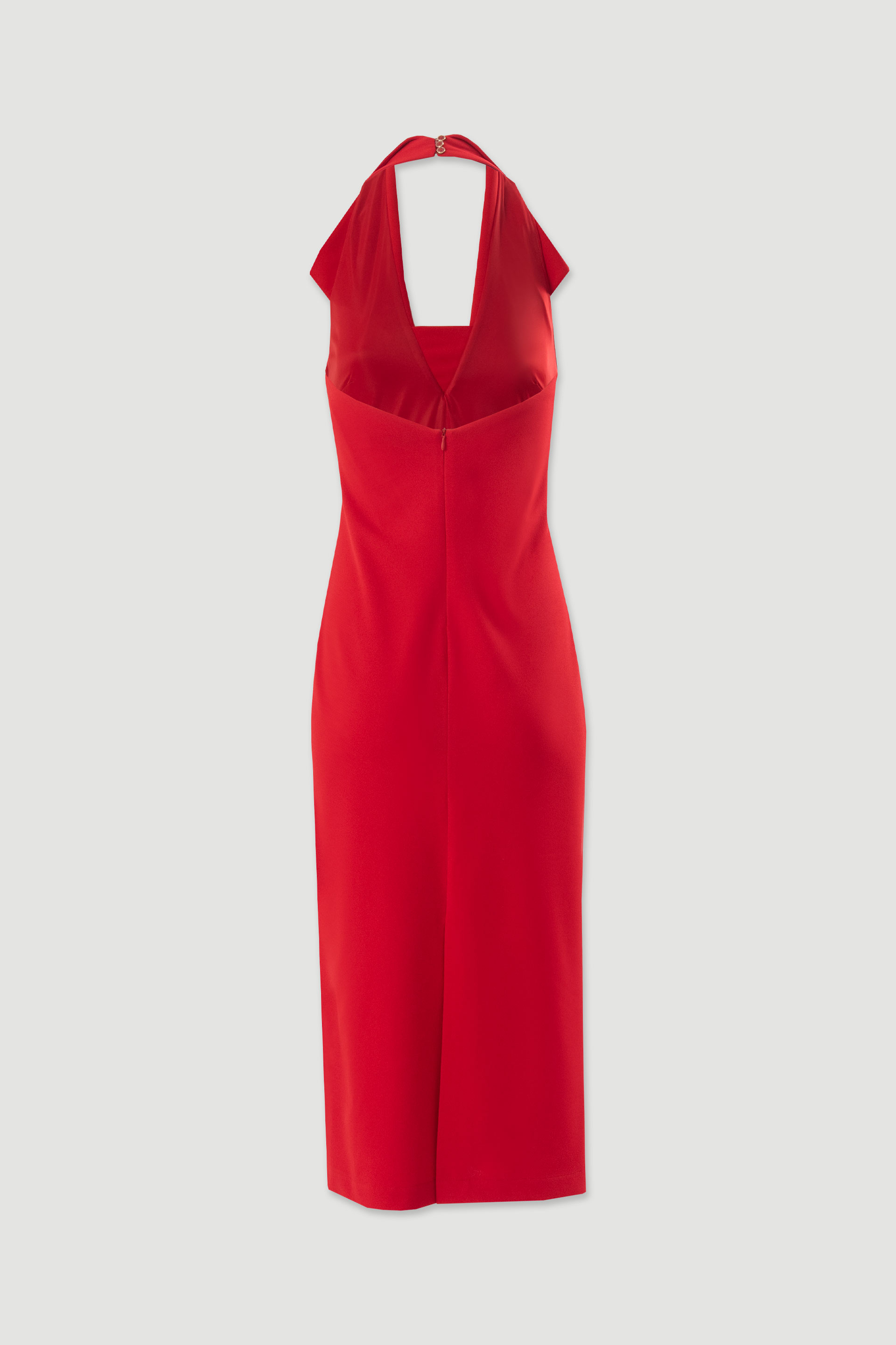 Halter midi dress with wide collar