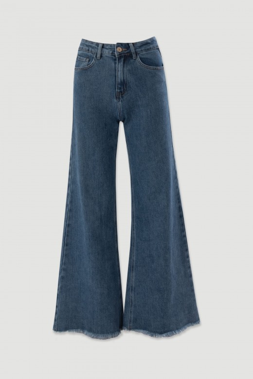 Jeans wide leg em algodão Jeans wide leg em algodão