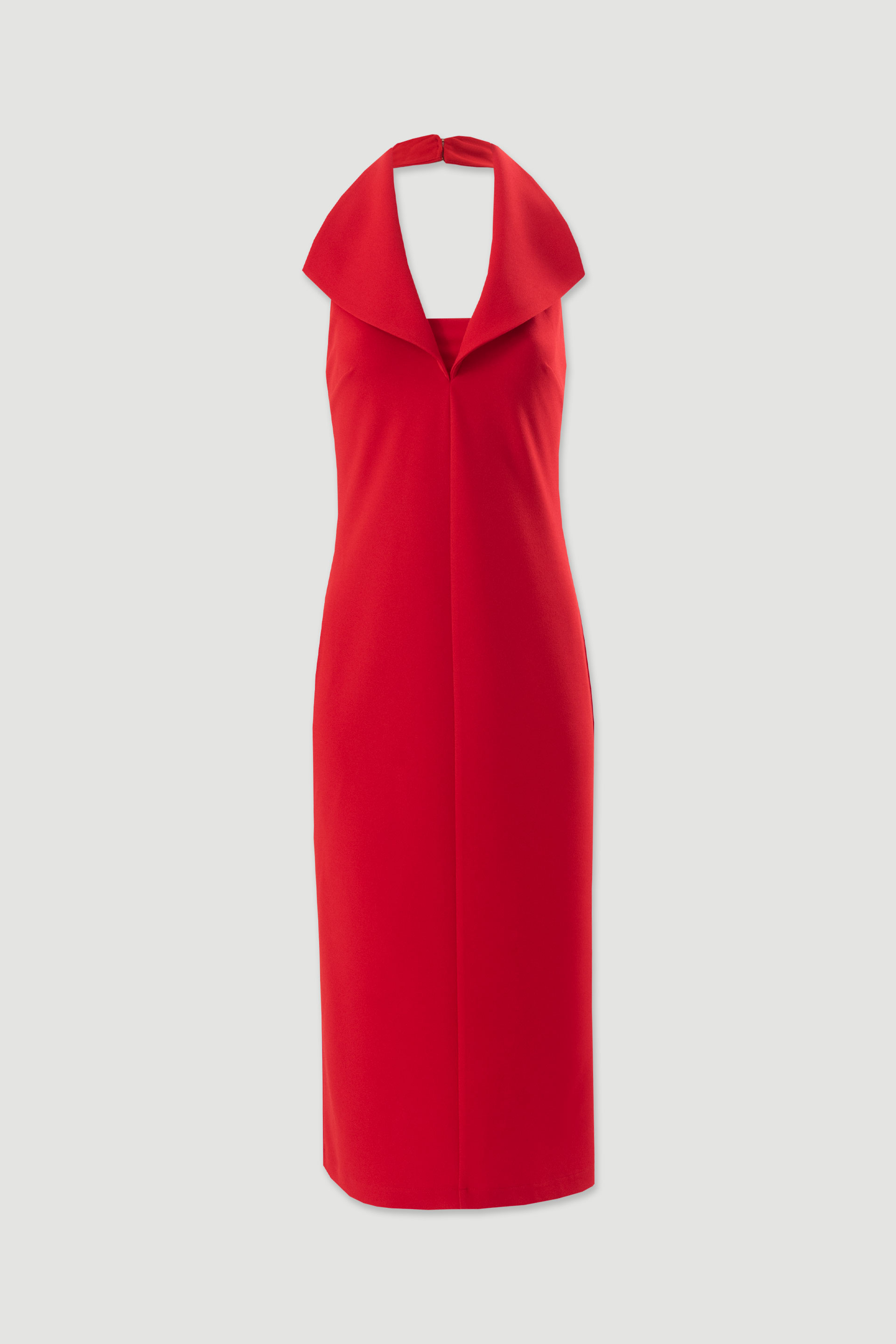 Halter midi dress with wide collar