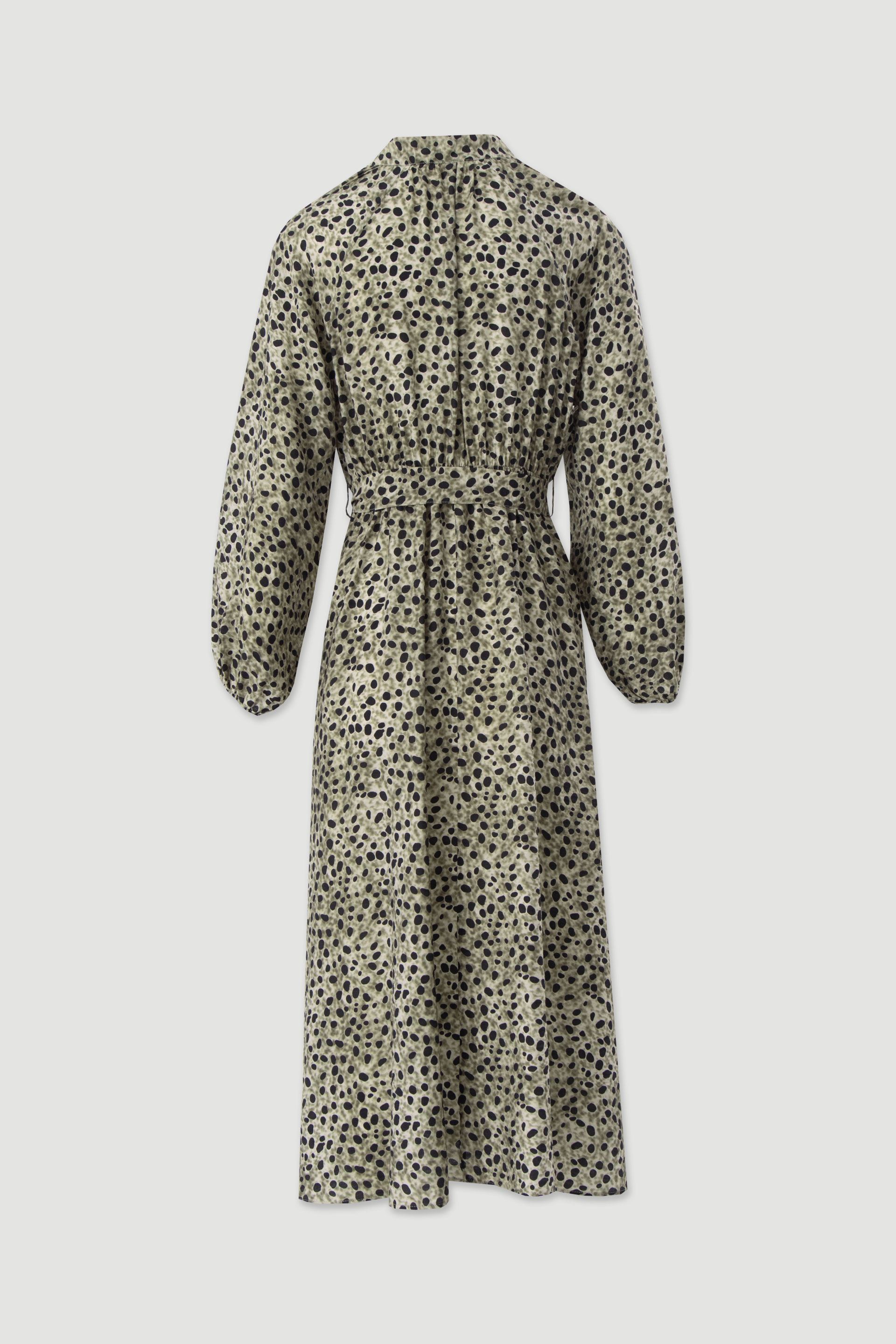 Printed midi dress with belt