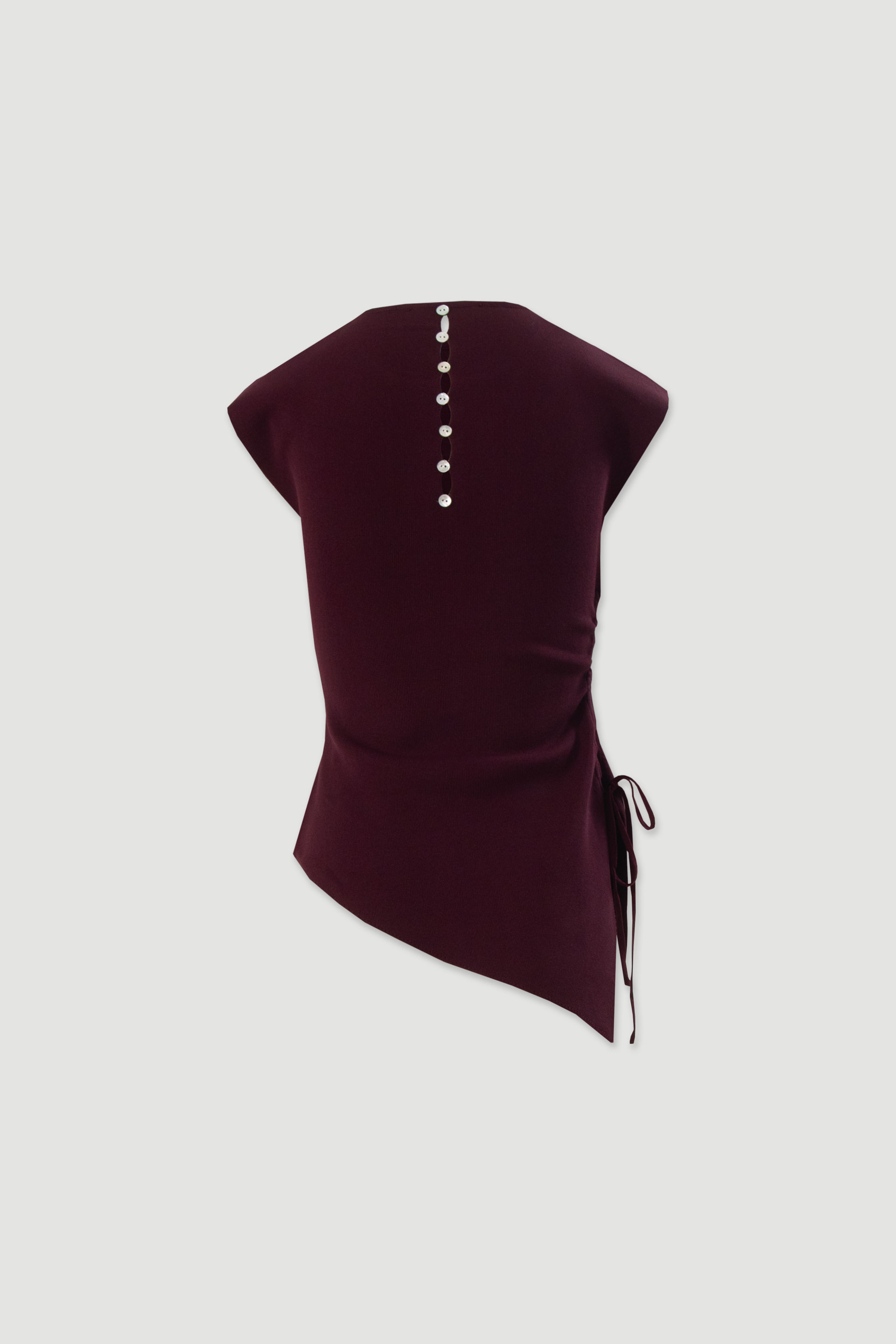 Adjustable asymmetric knit top