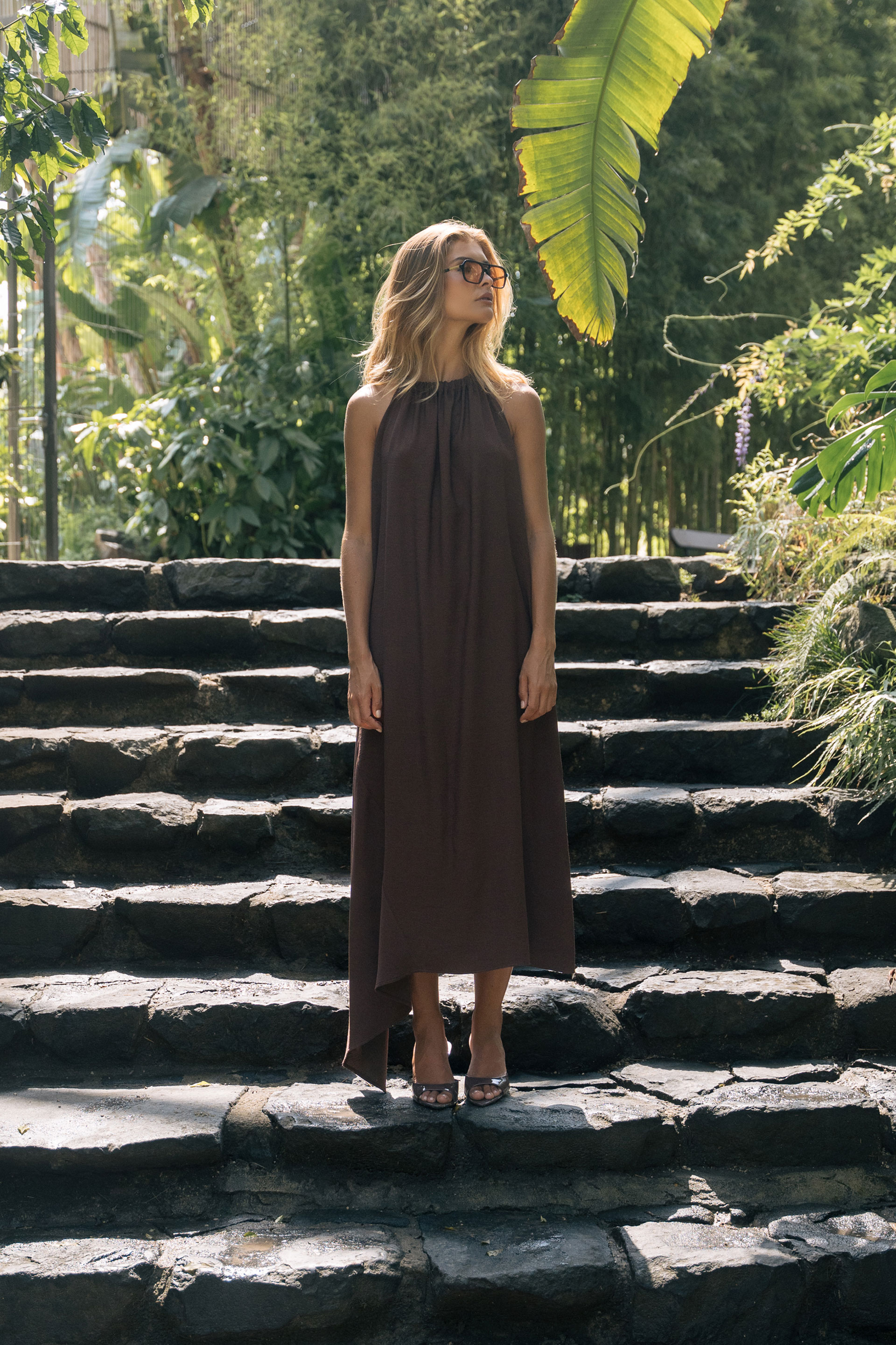 Midi halter neck dress