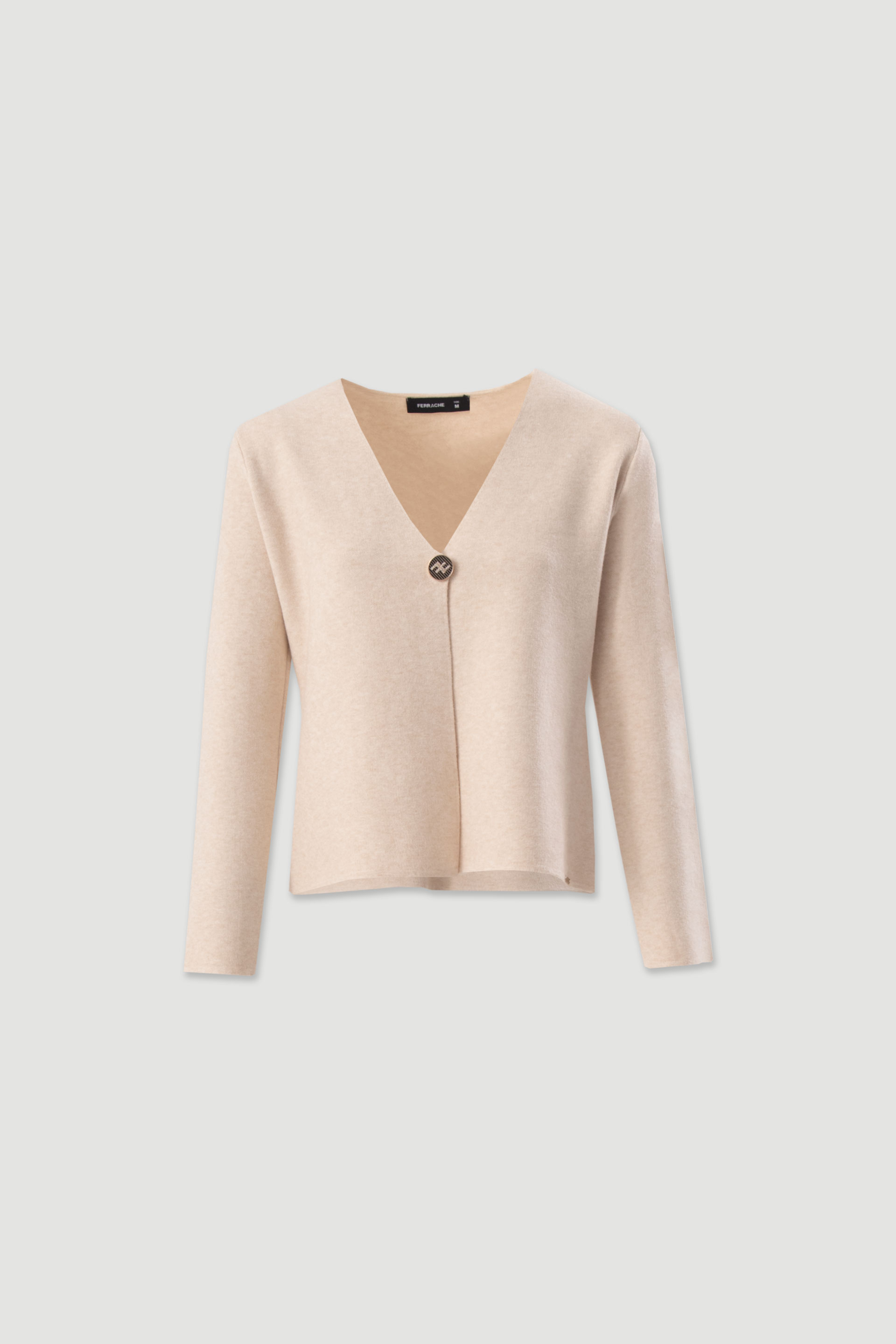 V-neck knit cardigan