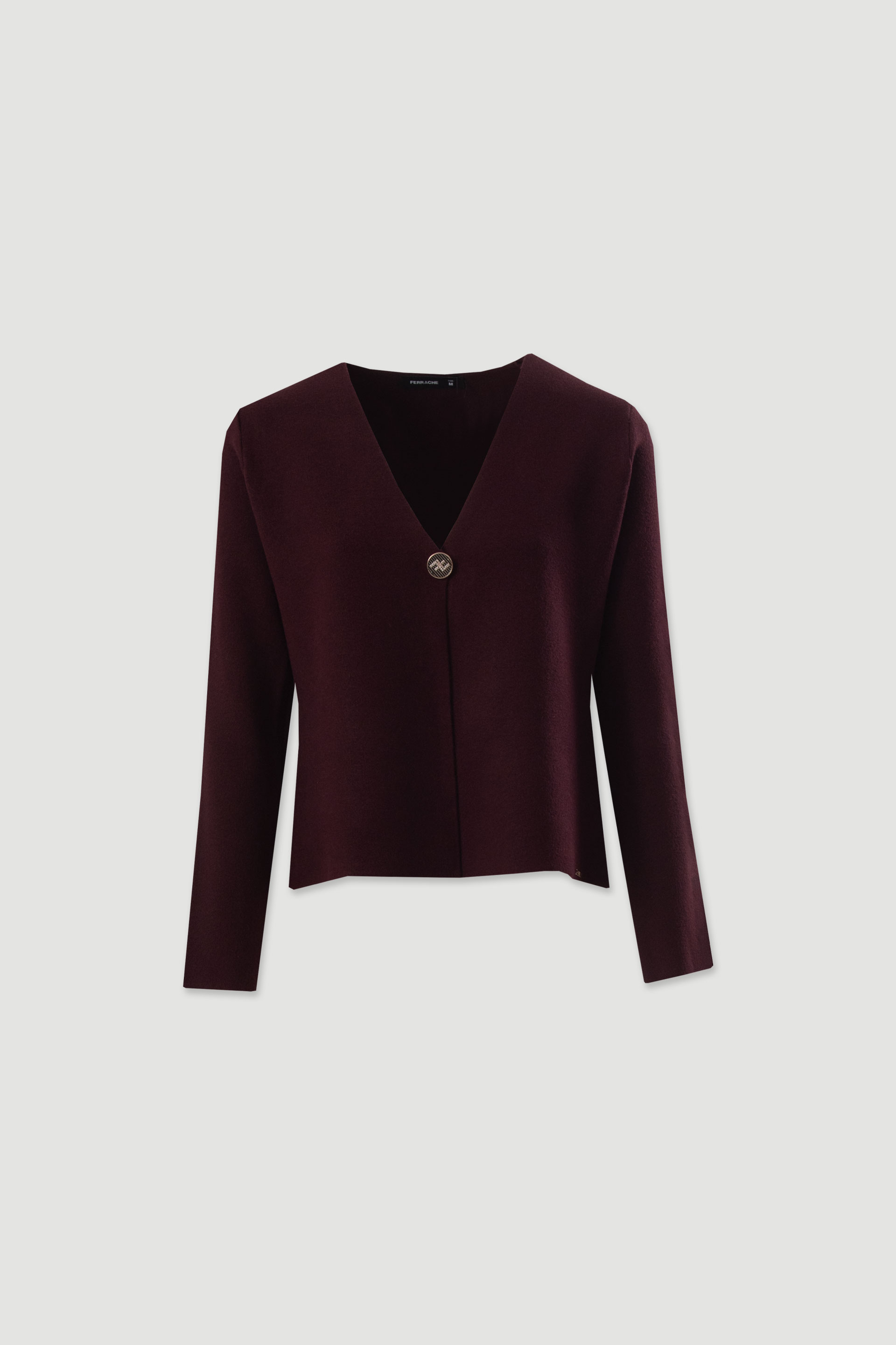 V-neck knit cardigan