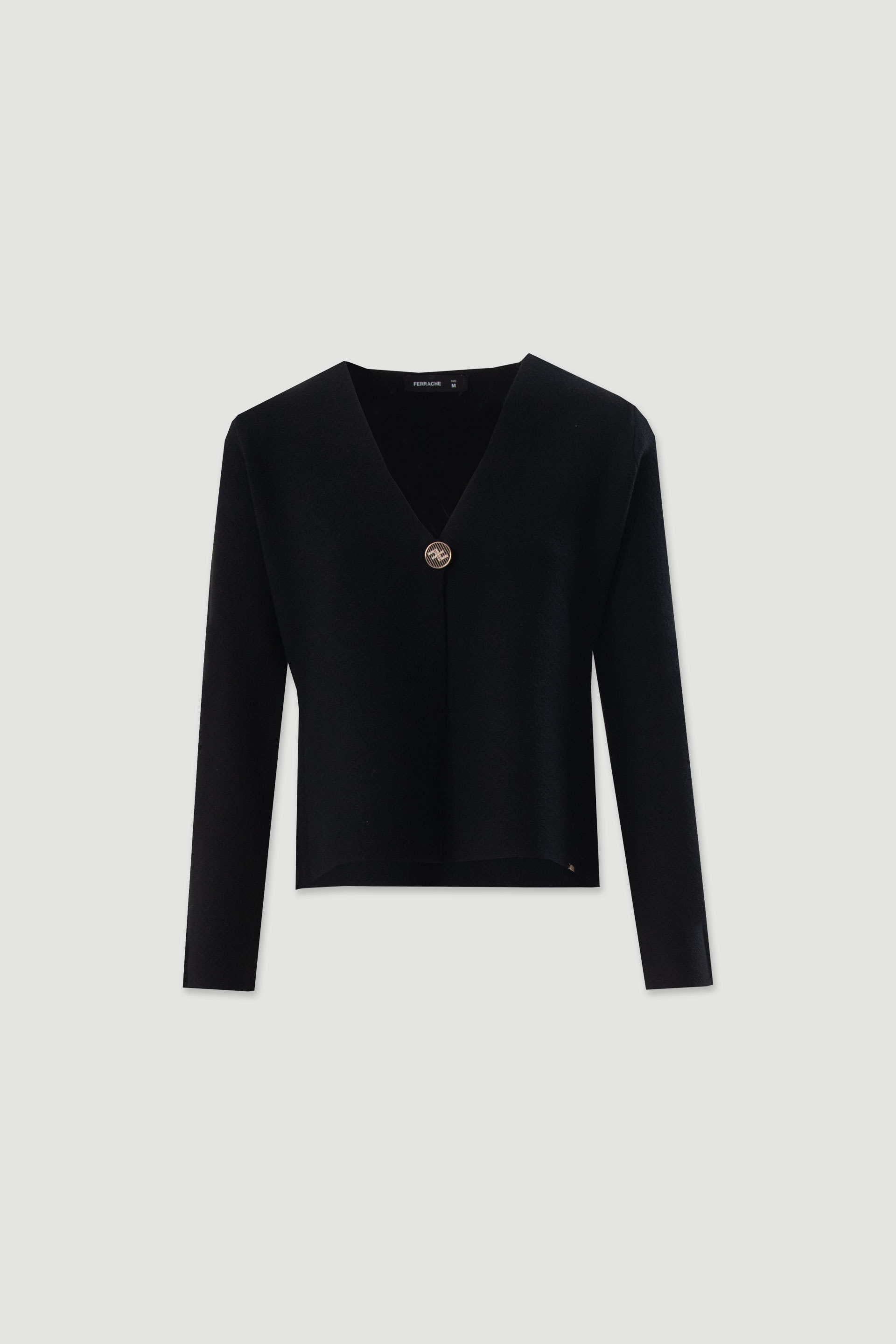 V-neck knit cardigan