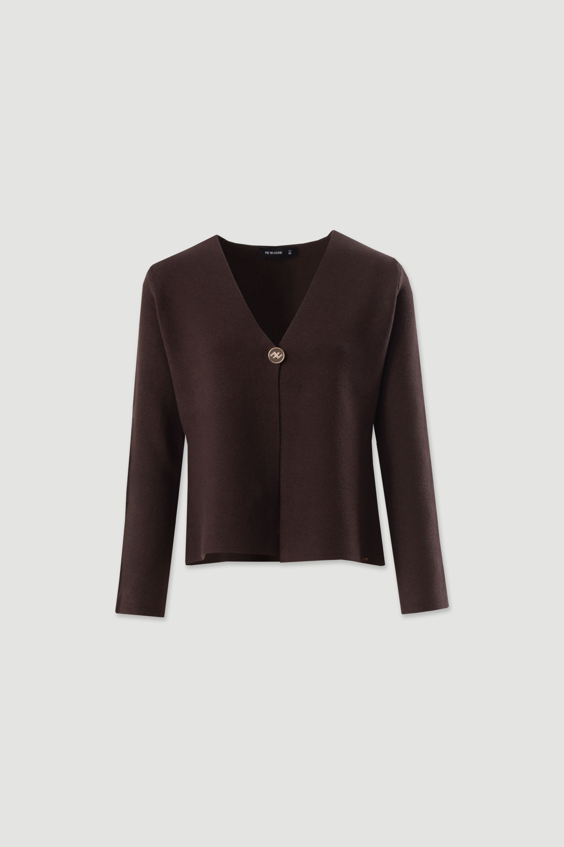 V-neck knit cardigan