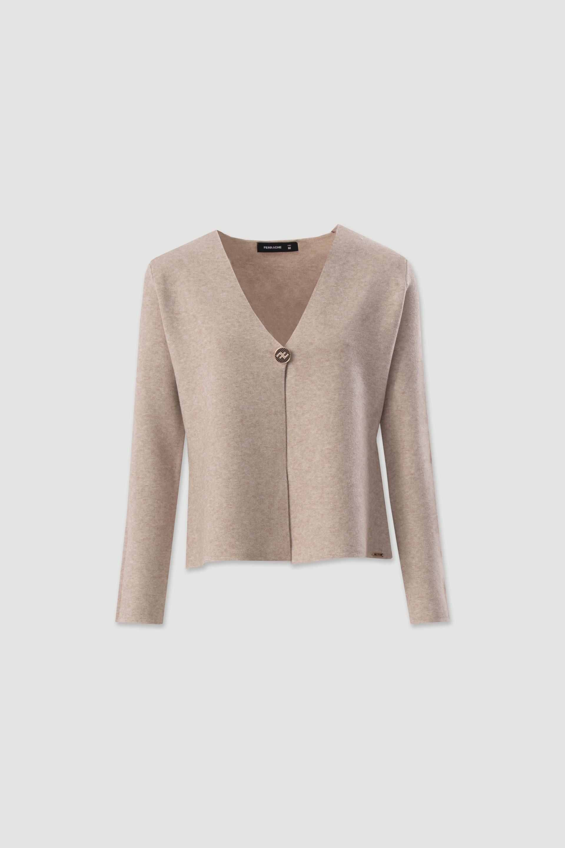 V-neck knit cardigan