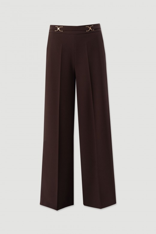 Wide leg trousers with metallic details Wide leg trousers with metallic details
