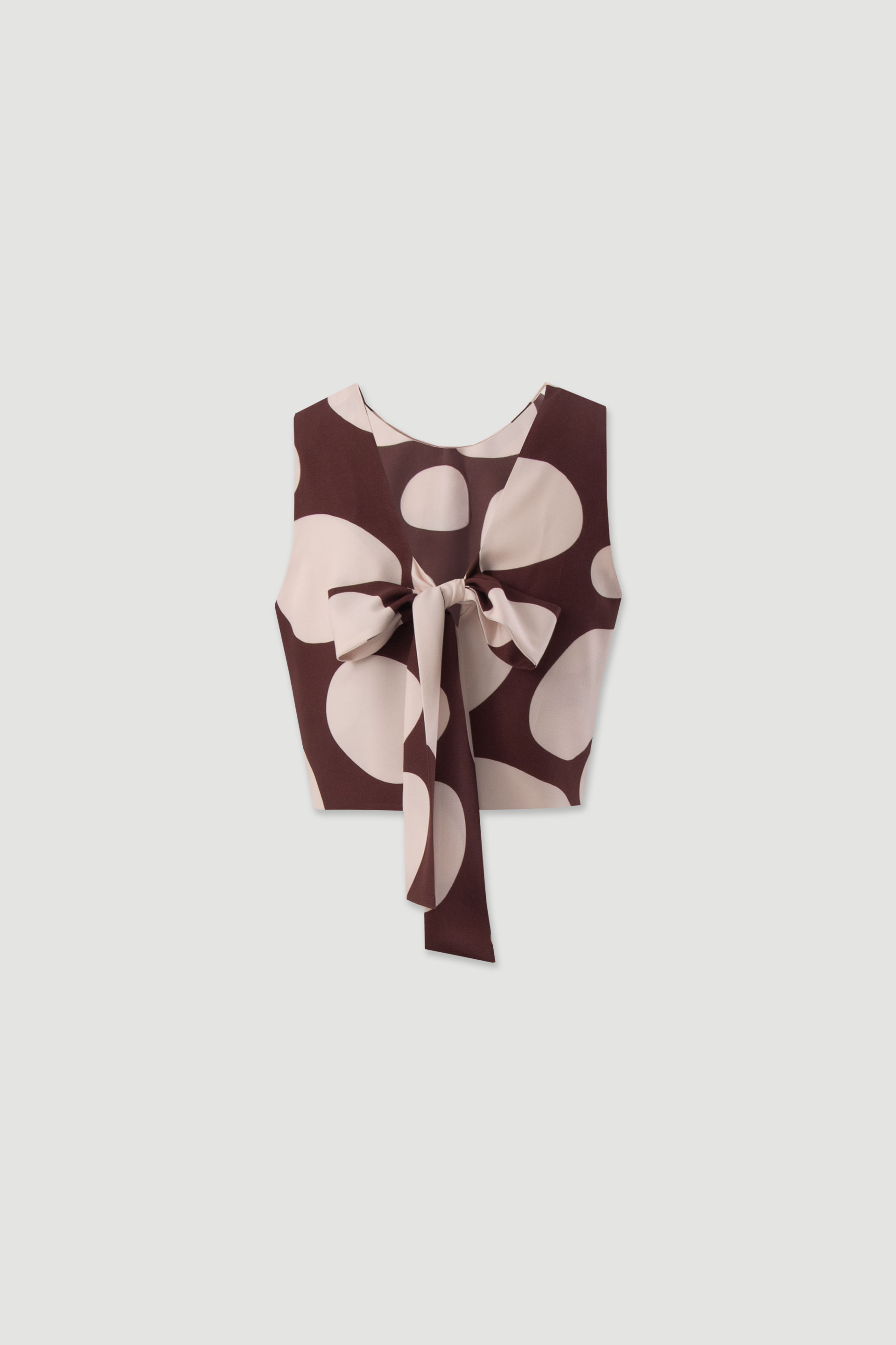 Printed cropped top with back bow