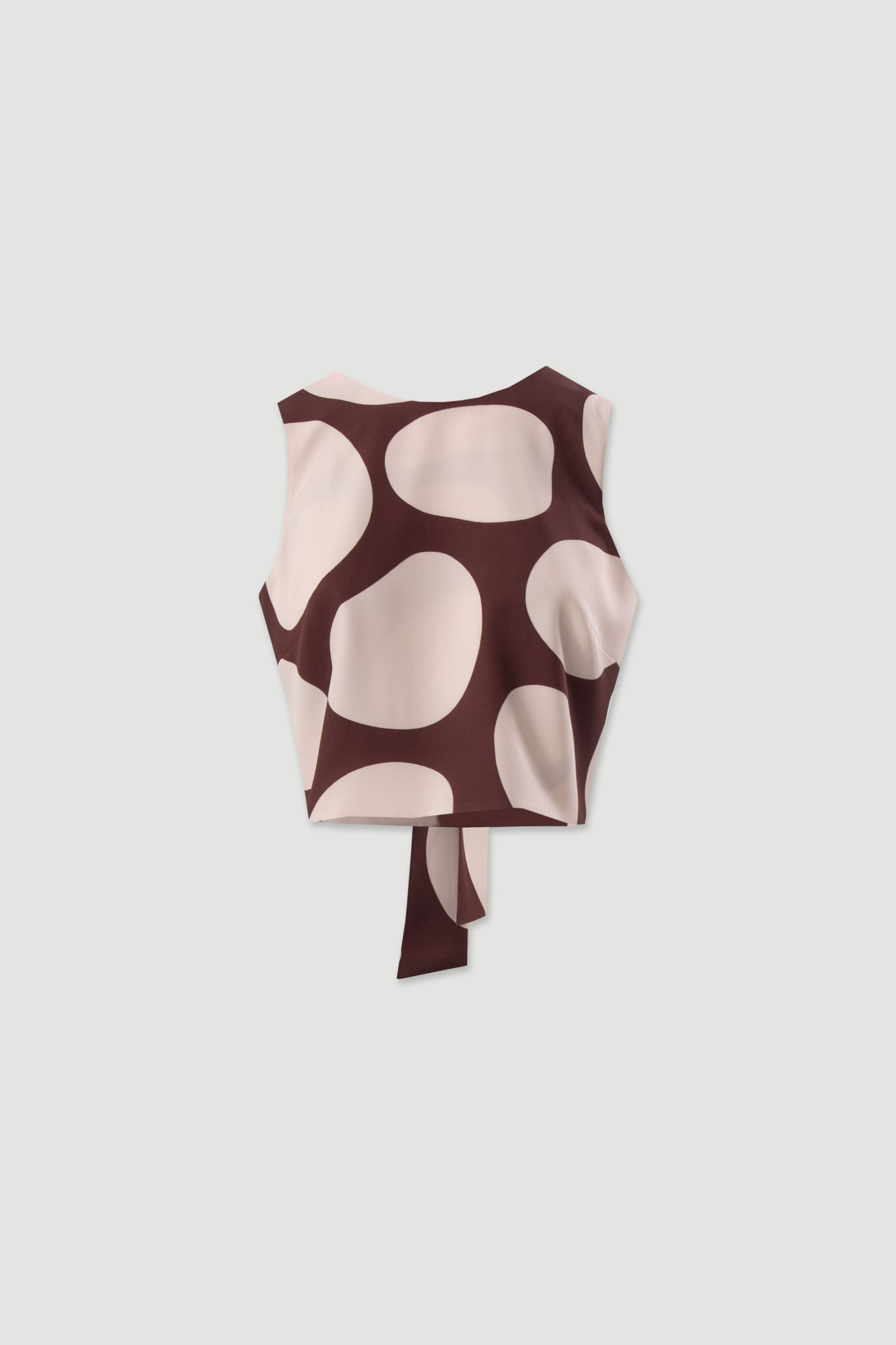 Printed cropped top with back bow