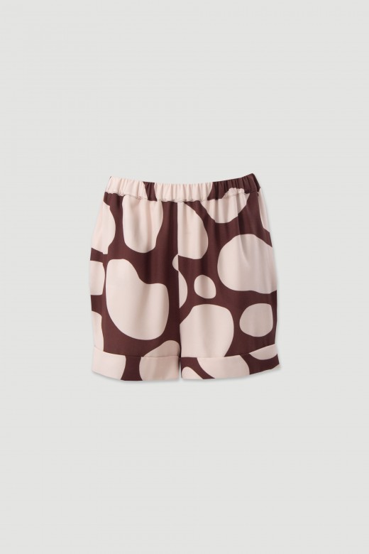 Printed shorts with elastic belt Printed shorts with elastic belt