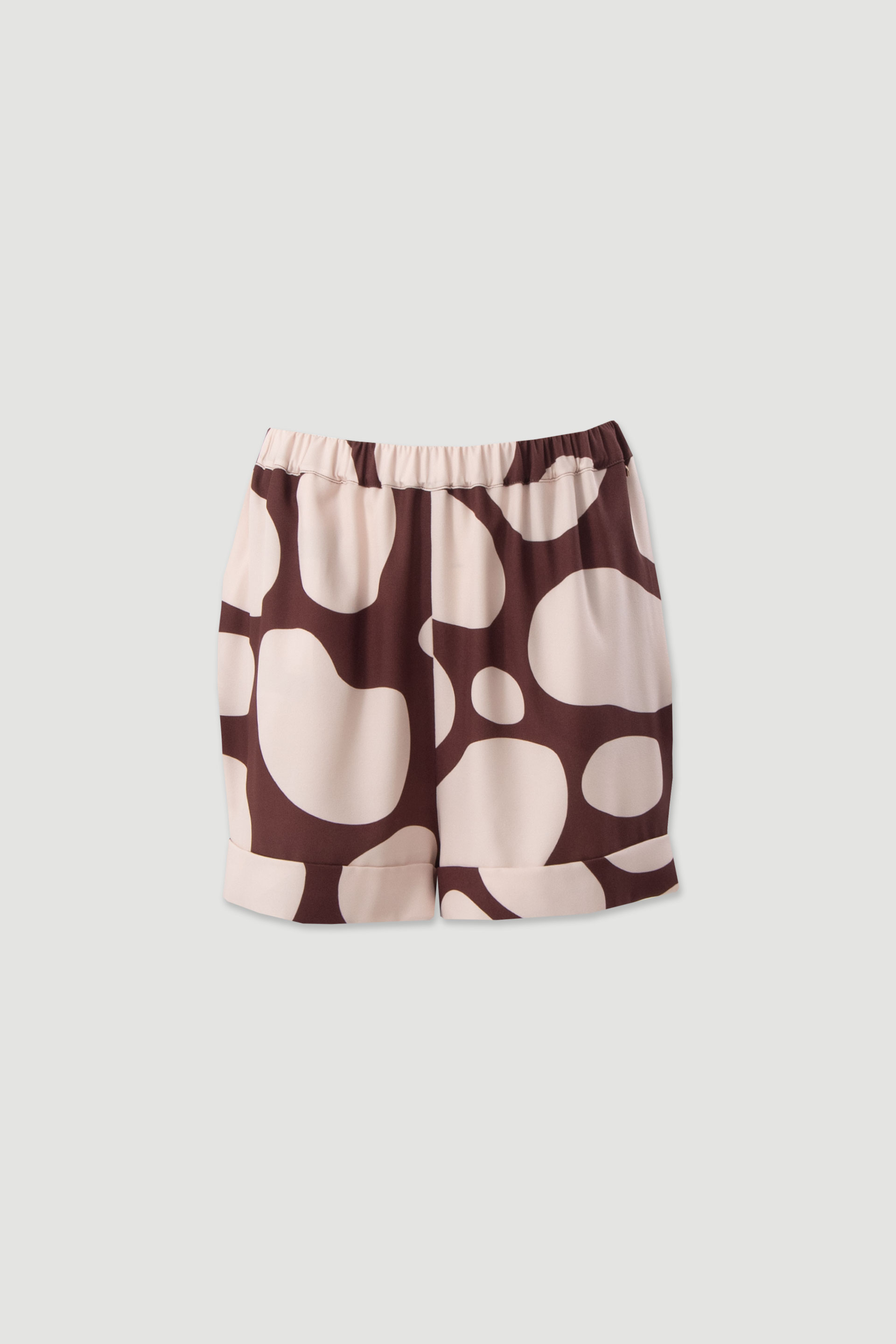 Printed shorts with elastic belt