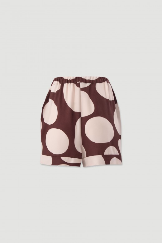 Printed shorts with elastic belt Printed shorts with elastic belt