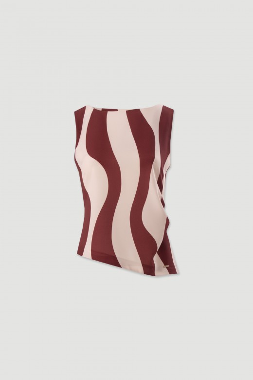 Asymmetric blouse with side draping Asymmetric blouse with side draping
