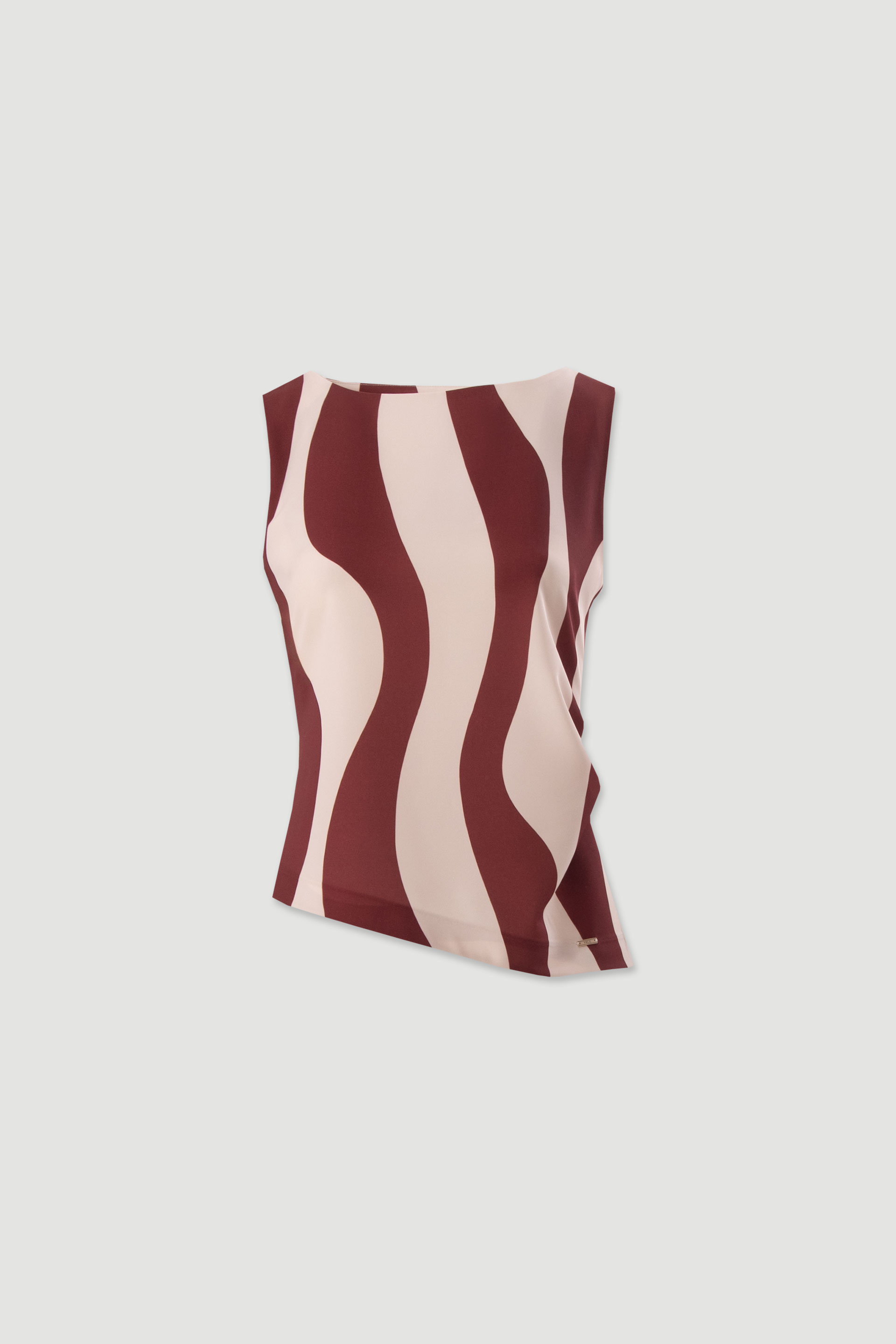 Asymmetric blouse with side draping