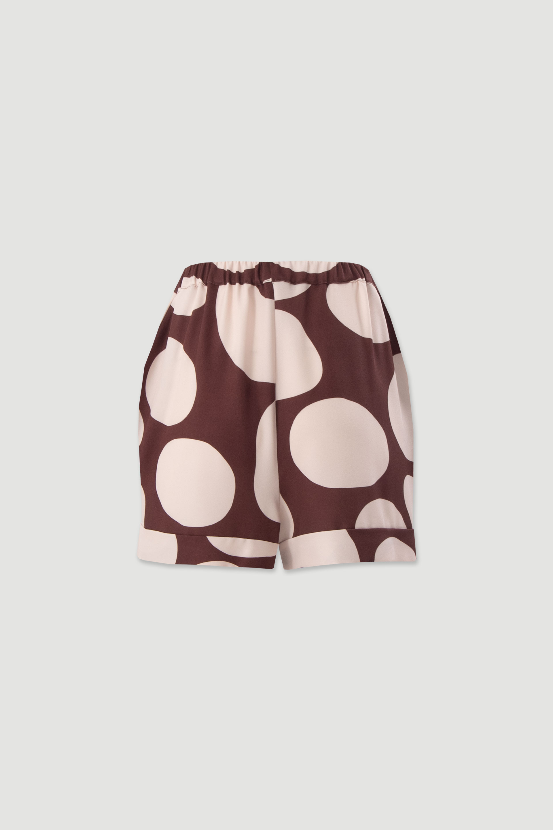 Printed shorts with elastic belt