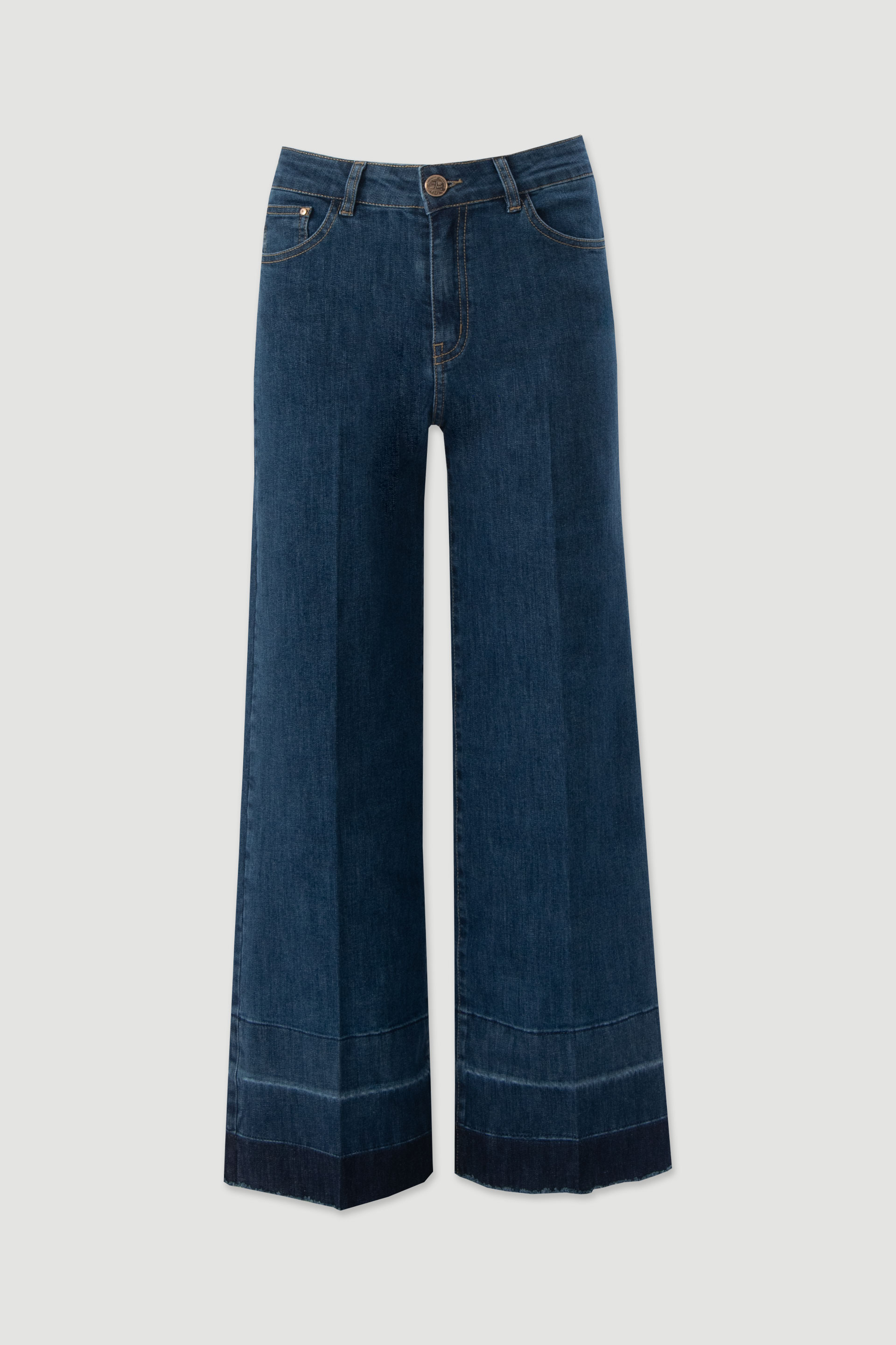 Wide leg jeans with hem detail