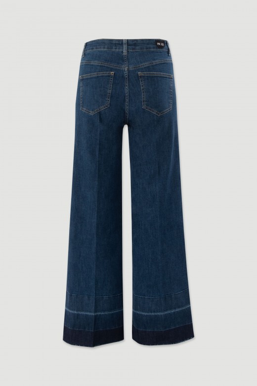 Wide leg jeans with hem detail Wide leg jeans with hem detail