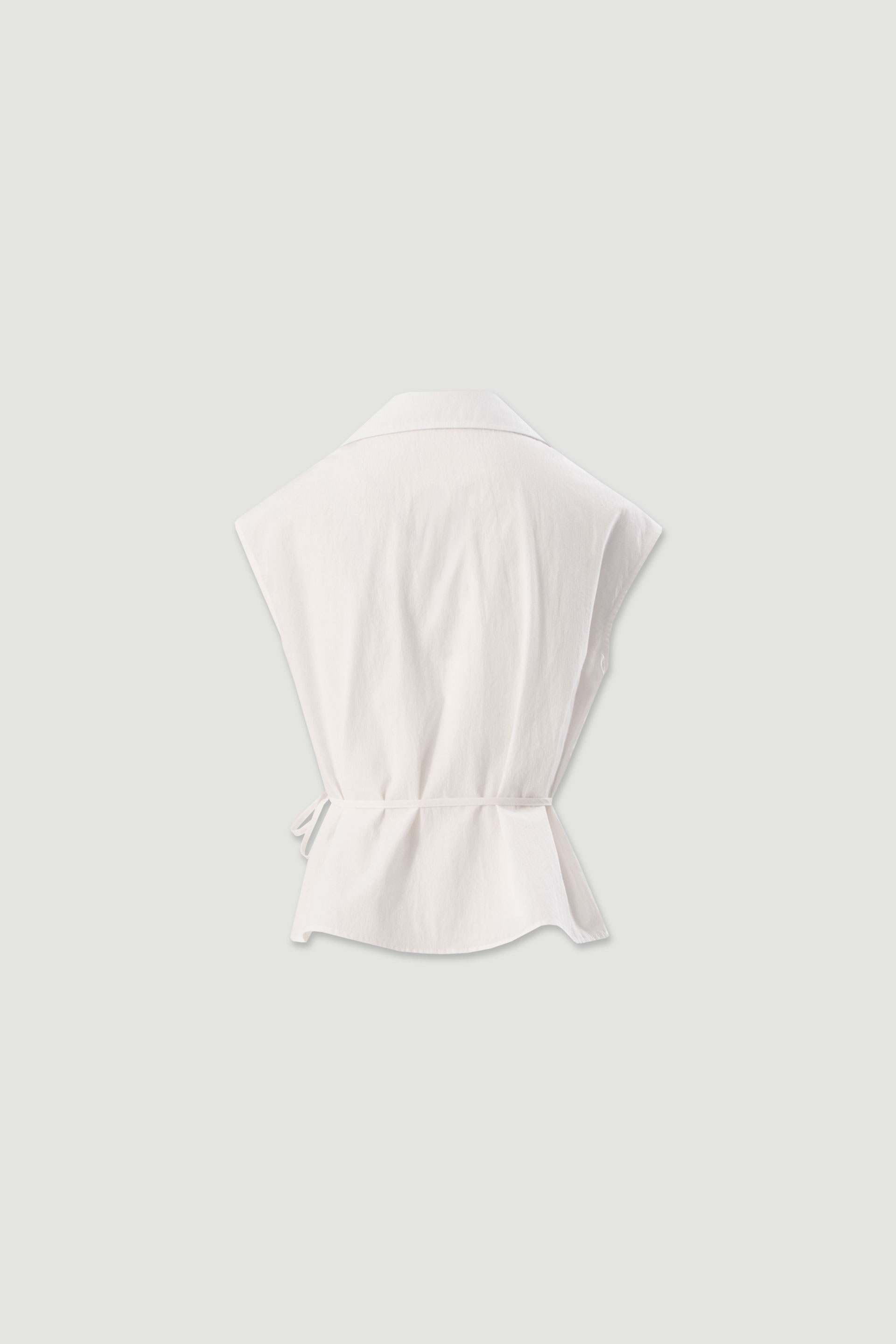 Asymmetrical blouse with tie