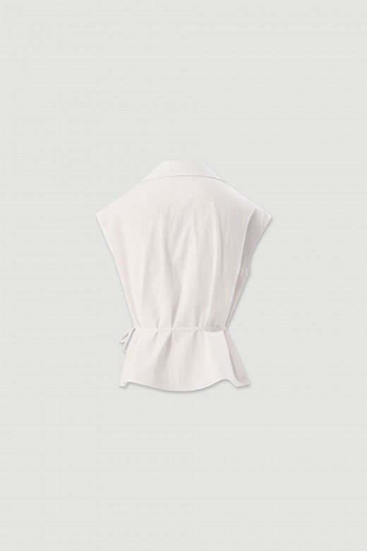 Asymmetrical blouse with tie Asymmetrical blouse with tie