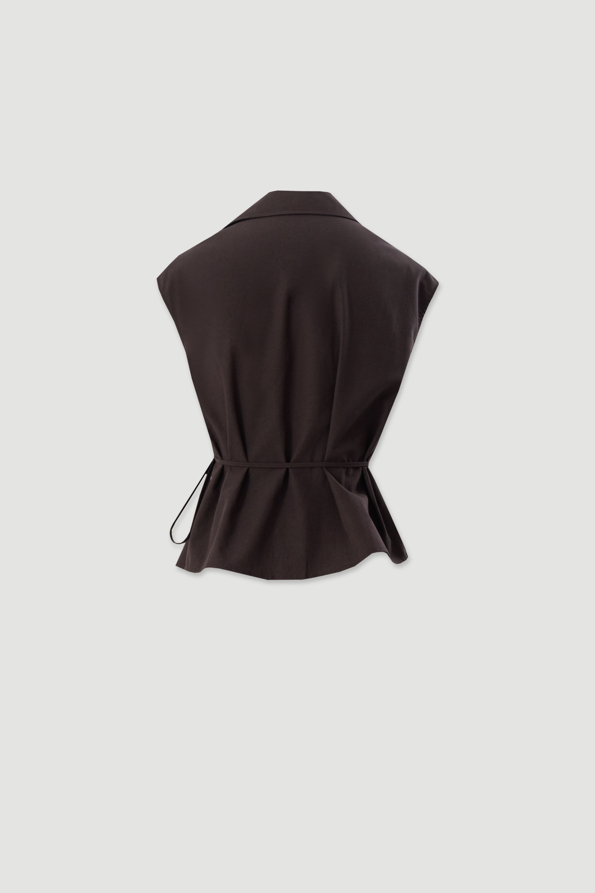 Asymmetrical blouse with tie