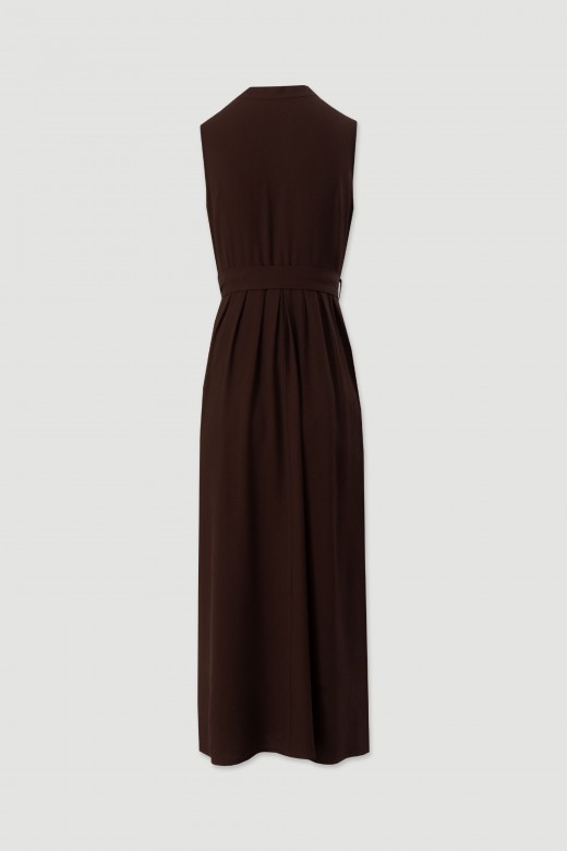 Maxi dress with fabric belt Maxi dress with fabric belt
