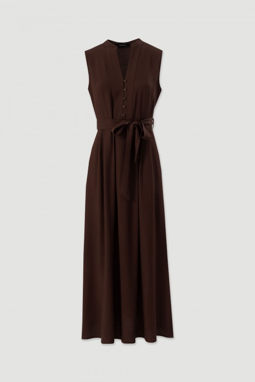 Maxi dress with fabric belt Maxi dress with fabric belt