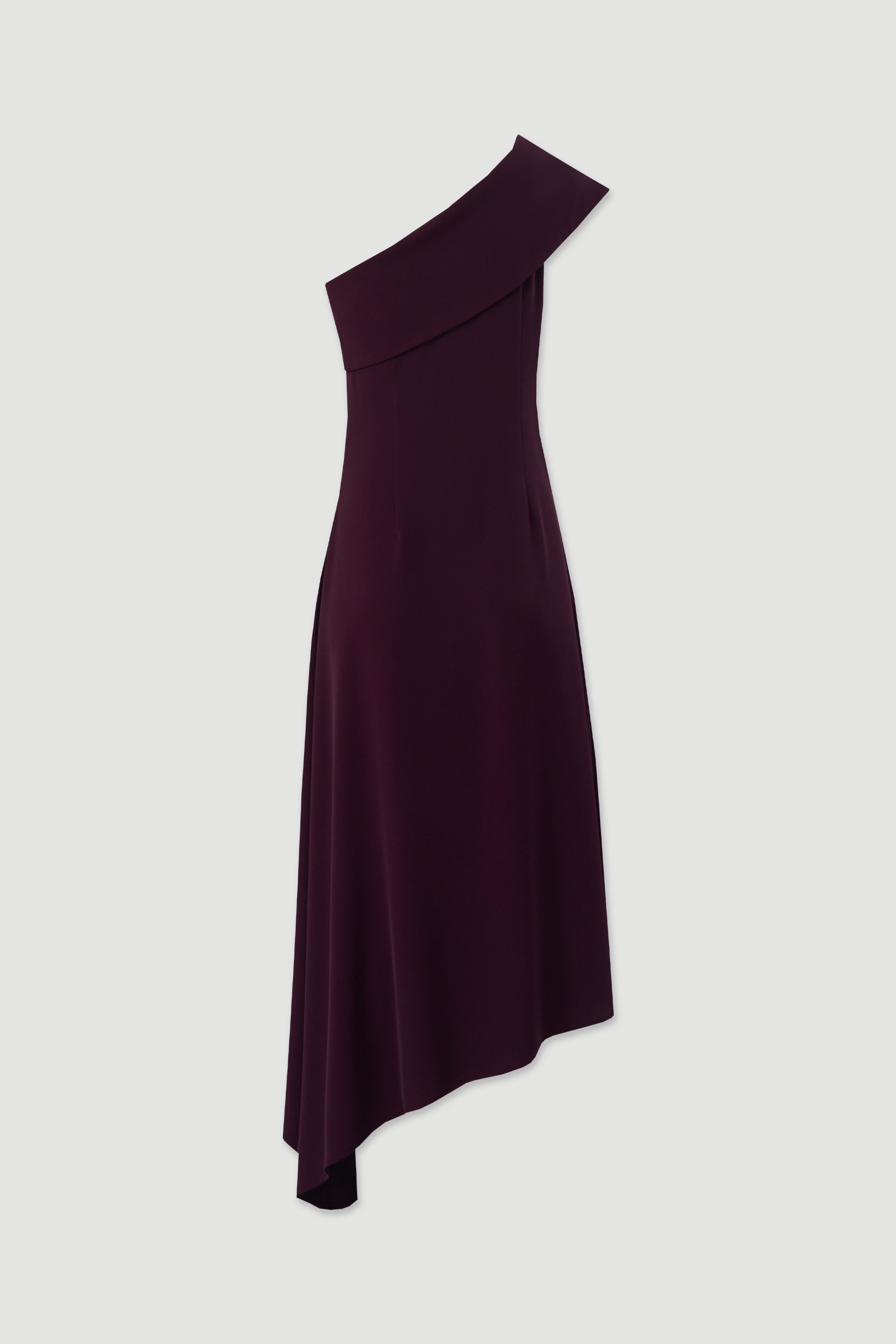 Vestido midi assimétrico de um ombro