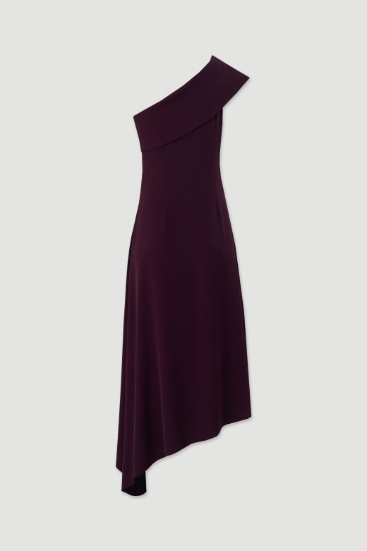 One-shoulder asymmetrical midi dress One-shoulder asymmetrical midi dress