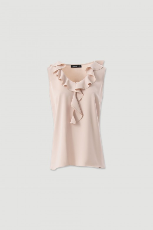 Blouse fluide à volants à l’encolure Blouse fluide à volants à l’encolure