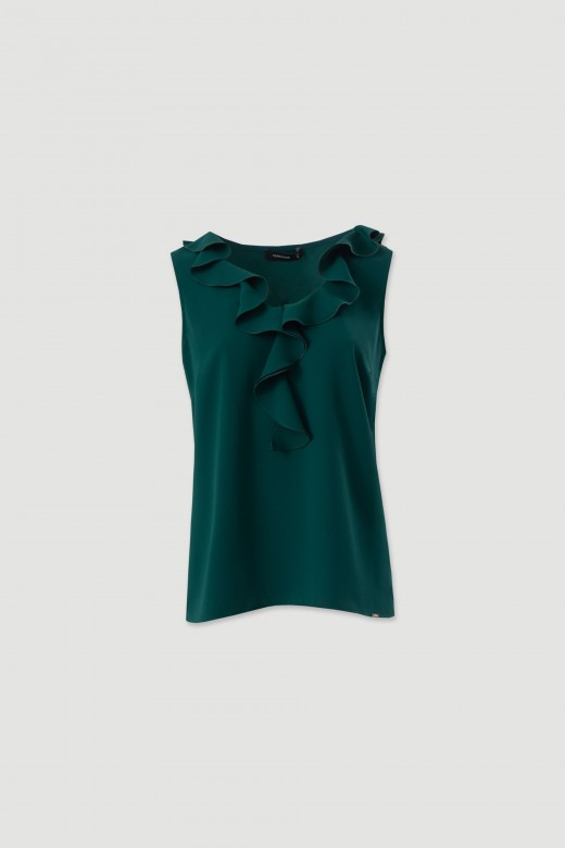 Fluid blouse with ruffled neckline Fluid blouse with ruffled neckline