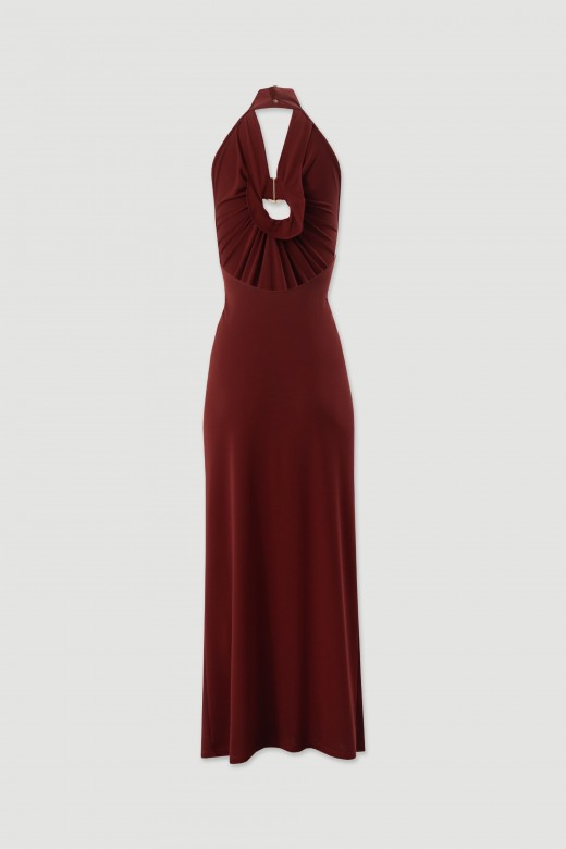 Plunging maxi dress with metallic detail Plunging maxi dress with metallic detail