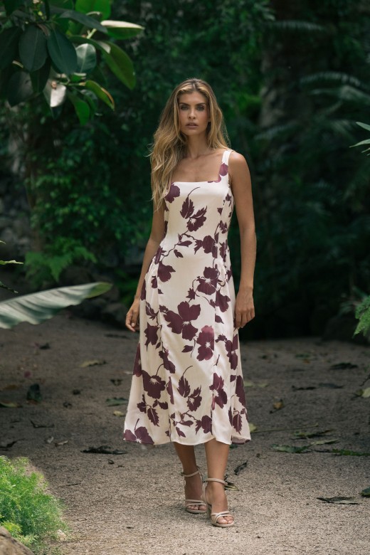 Printed satin midi dress Printed satin midi dress