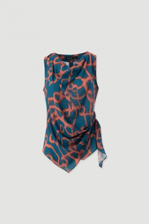 Draped printed tunic Draped printed tunic