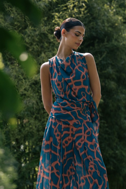 Draped printed tunic Draped printed tunic