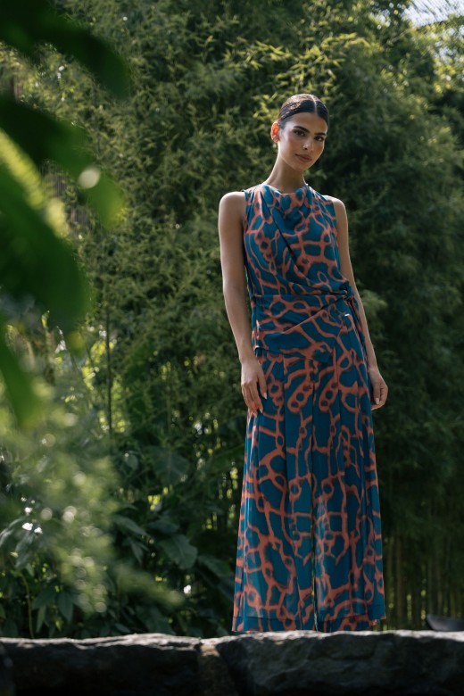 Draped printed tunic Draped printed tunic