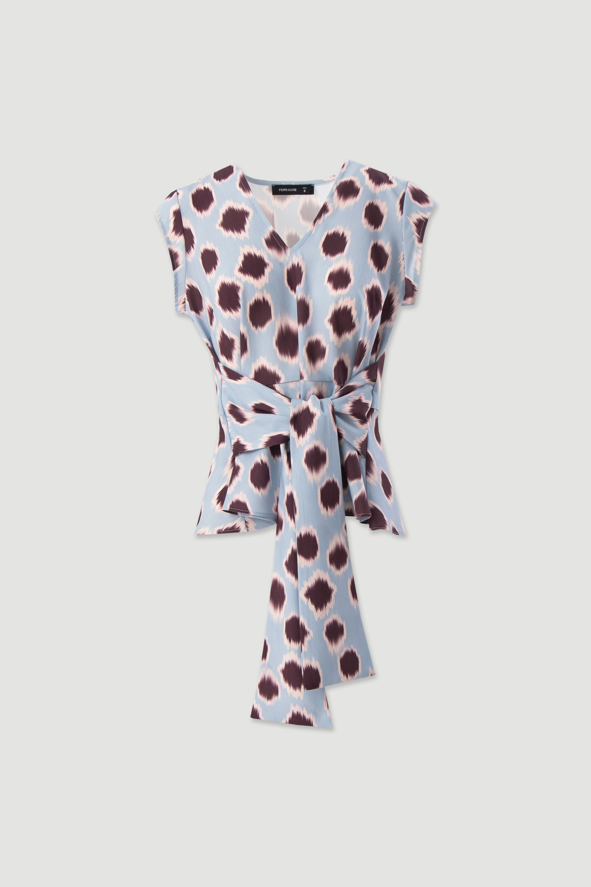 Printed tunic with tie belt