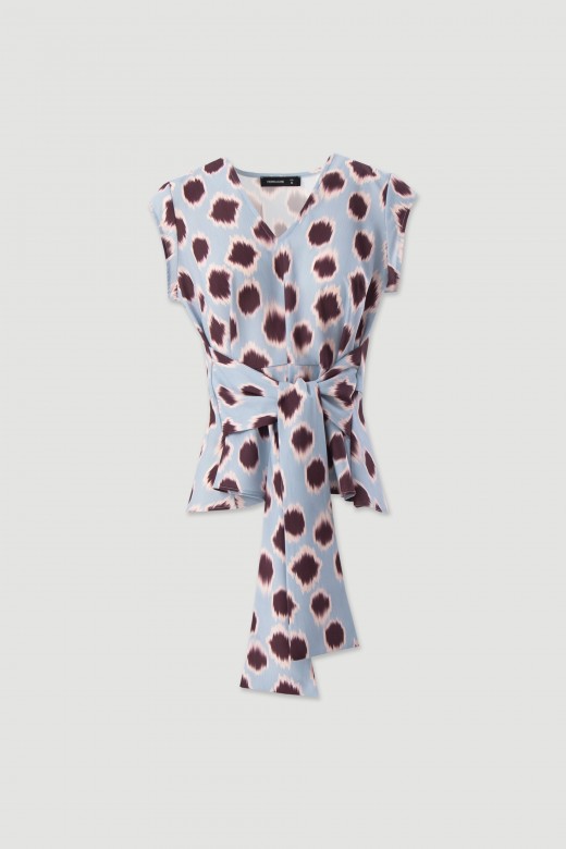 Printed tunic with tie belt Printed tunic with tie belt