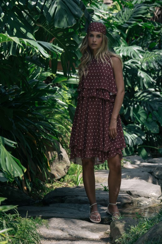 Short printed dress with ruffles Short printed dress with ruffles