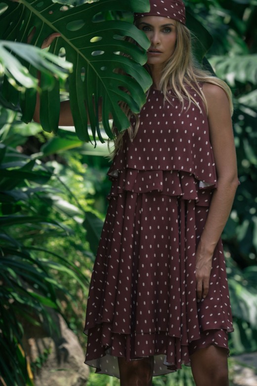 Short printed dress with ruffles Short printed dress with ruffles