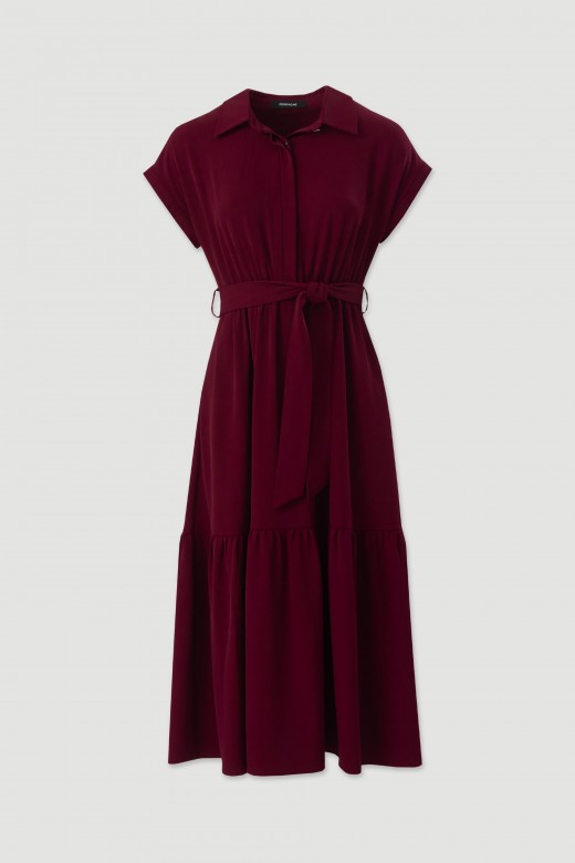 Midi shirt dress with belt Midi shirt dress with belt