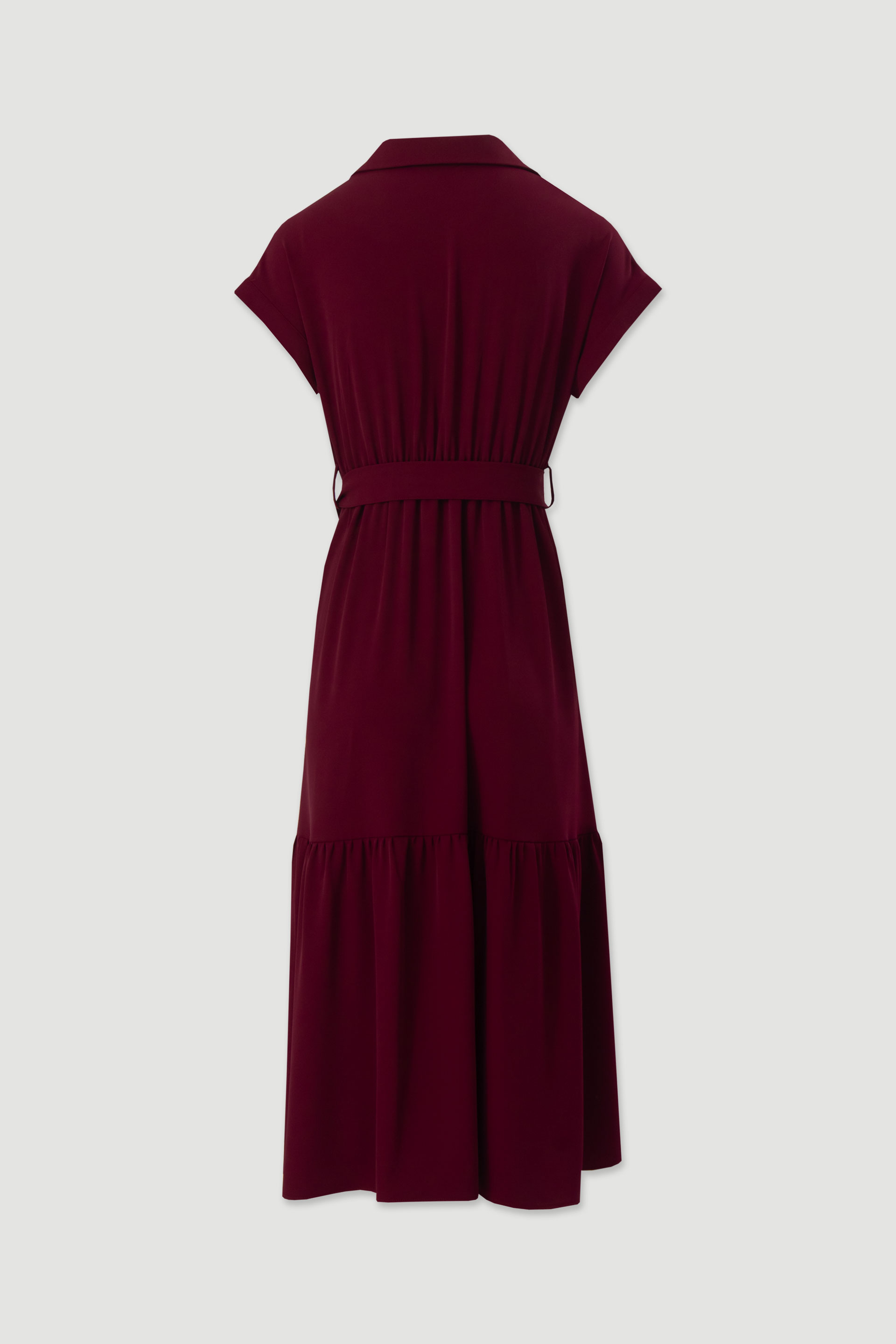 Midi shirt dress with belt