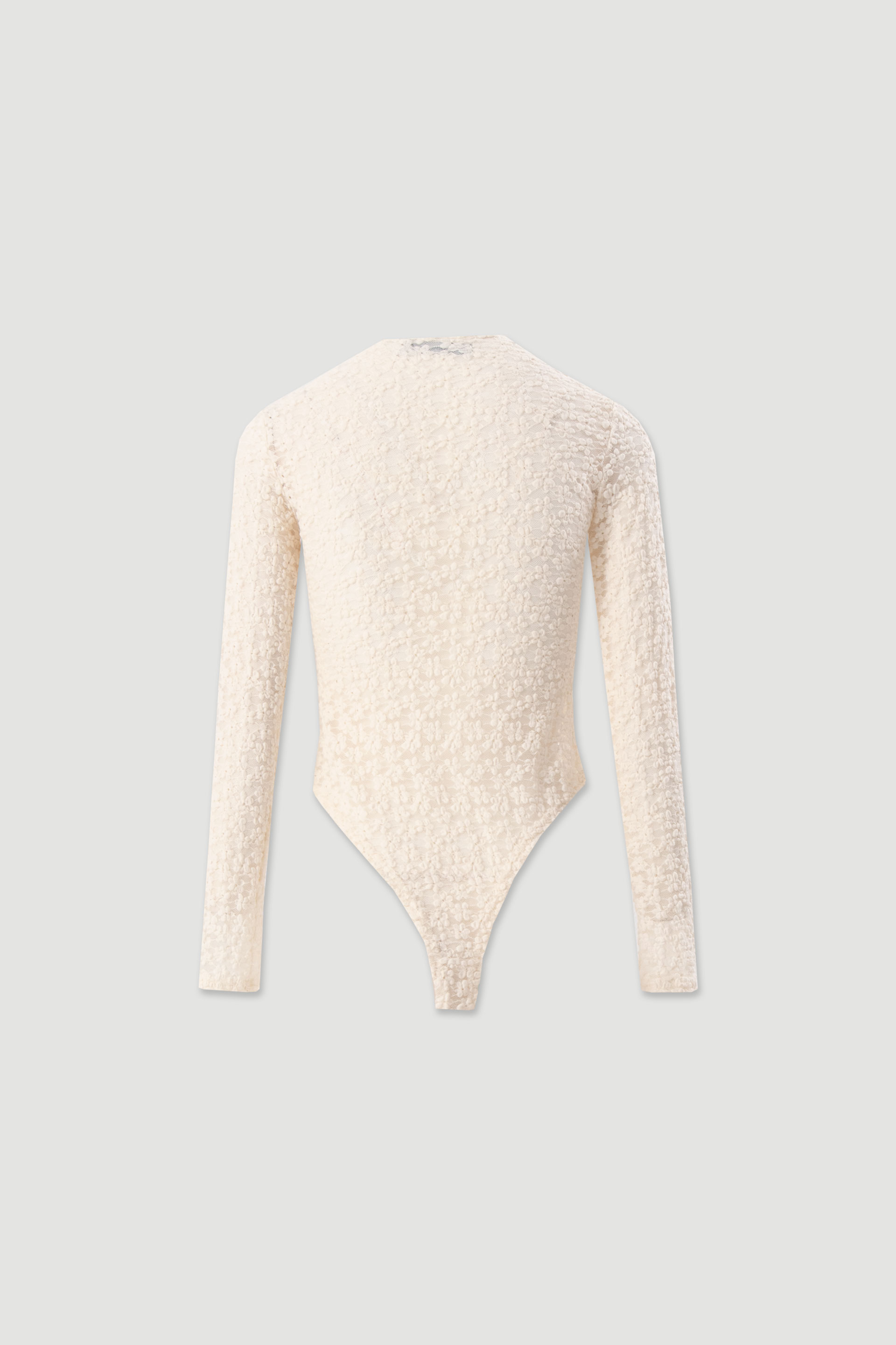 Floral lace bodysuit with high neck