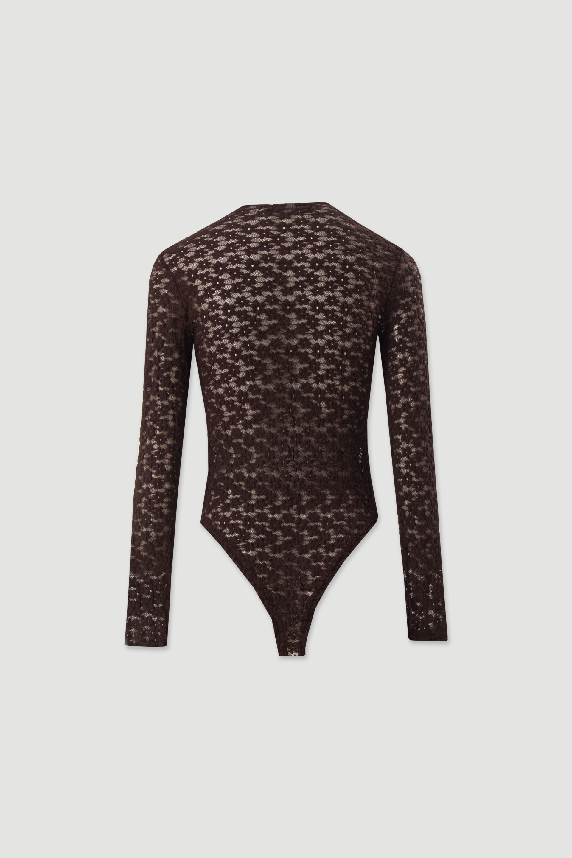Floral lace bodysuit with high neck