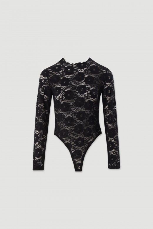 Body de renda floral