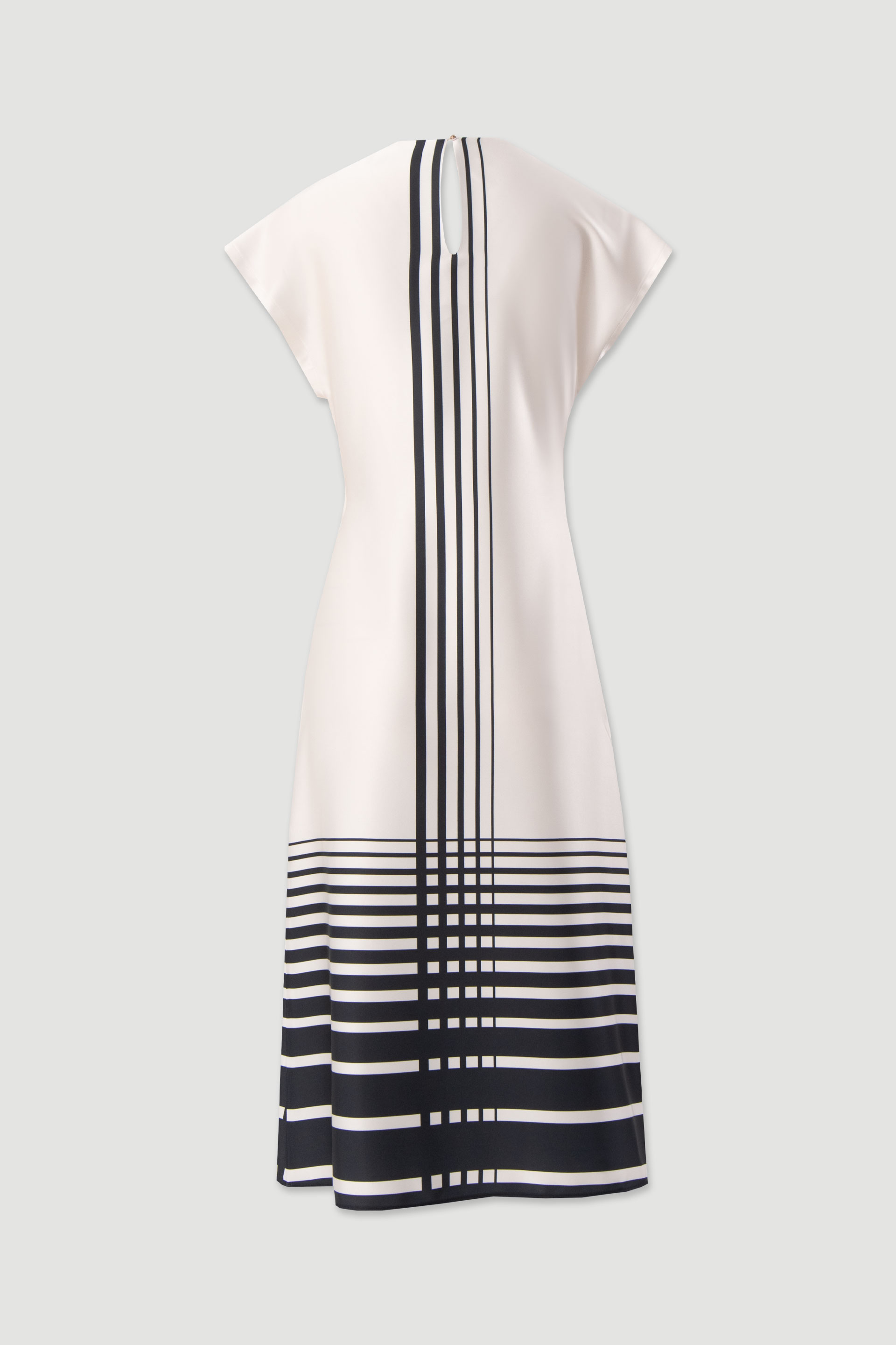 Satin dress with geometric print