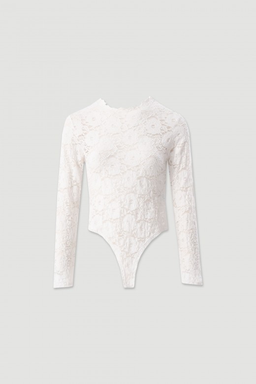Body de renda floral
